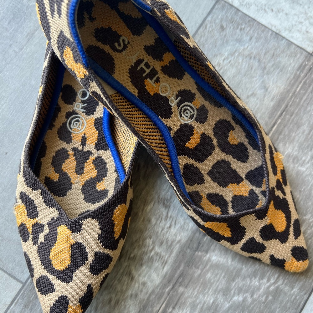 Rothy's Brown and Black Leopard Print Flats